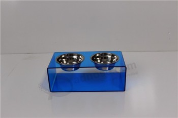 High Transparent Pets 5 Star Modern Solid Acrylic Dog Feeder with 2 Extra Heavy 1-Quart Gold Bowls Wholesale