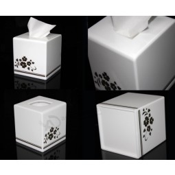 흰색 사각형 아크릴 lucite 티슈 박스 커버 도매
