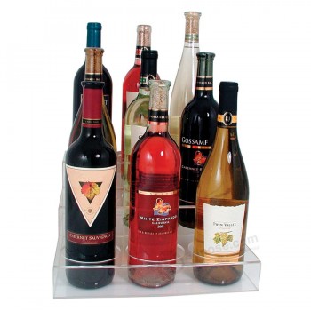 держатель подставки для акрилового вина, прозрачный, 3 уровня, для 9 бутылок, акриловый винный экран, акриловый винный шкаф оптом