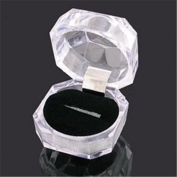 도매 아크릴 반지 표시 상자 저장 주최자 선물 패키지 운반 케이스 투명 도매