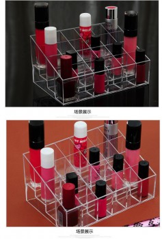 Acrylic Material Counter Acrylic Lipstick Display for Store, 24 Holder Display Wholesale