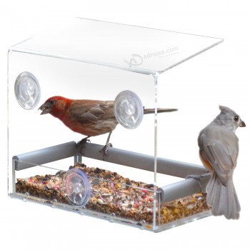 透明なアクリル窓の鳥のフィーダー卸売