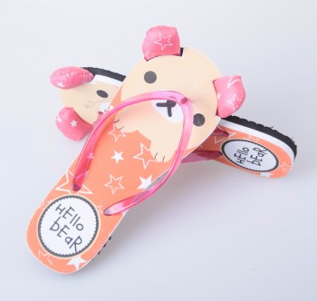 Customied top quality Hot Selling Bear Shaped Flip Flops with PVC Upper