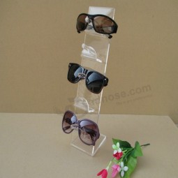 L Shape Acrylic 5 Eyeglasses Display Rack, 5 Pairs Eyewear Display Stand Wholesale