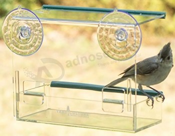 хорошее качество беспорядок прозрачный акриловый кормушка для птиц оптом