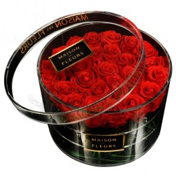 Factory Supply Clear Acrylic Flower Box Rose Box with Lid Wholesale