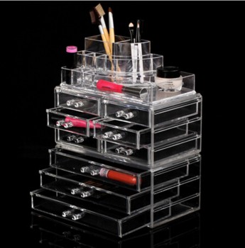 Cosmetici tRucco cosmetici oRganizzatoRe tRaspaRente acRilico 9 cassetti display scatola di immagazzinaggio all'ingRosso