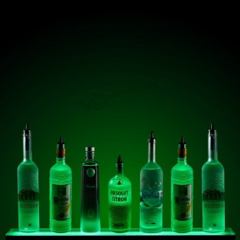 Acrylic LED Wine Bottle Display, LED Liquor Bottle Display Shelf Wholesale