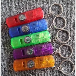 Customied high quality New Design Whistle Keychains with Compass