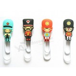 Customied high quality New Design Cartoon Soft PVC Bookmark