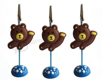 Customied high quality Lovely Bear Shape PVC Name Card Holder