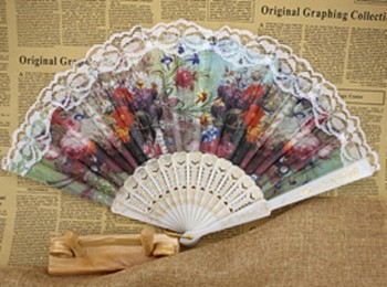 Customied alta qualidade novo design fashion lace hand fan