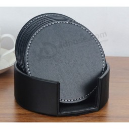 Customied high quality New Design Logo Customized Leather Cup Mat