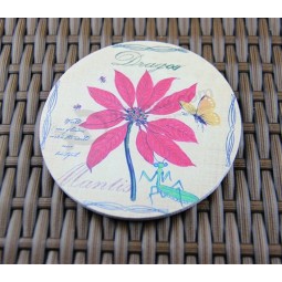 Customied high quality OEM Flower Pattern Wooden Cup Mat