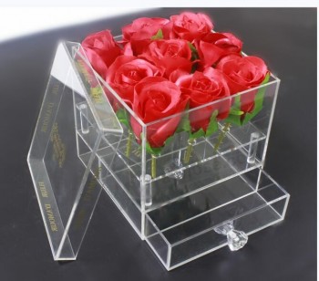 MeilleuRe vente peRsonnalisée acRylique Rose boîte à vendRe