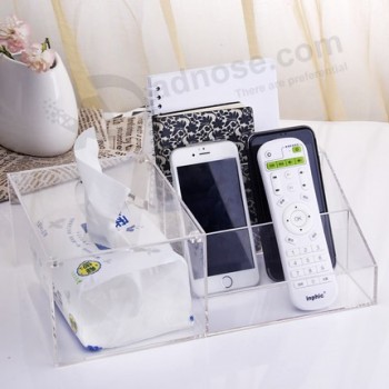 Transparent Acrylic Tissue Box Office Remote Control Cosmetic Mask Box Wholesale