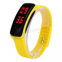 Wholesale Customied high quality Black Mirror and Colorful LED Silicone Bracelet Electronic Watch