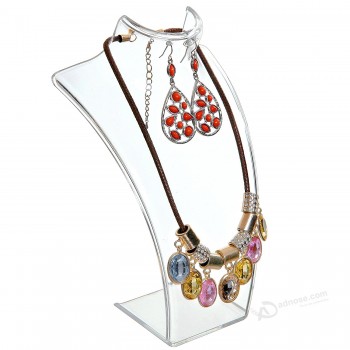 ясный акриловый ожерелье & серьга ювелирные изделия 3d бюст дисплей стенд оптом