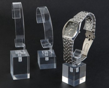 새로운 투명 아크릴 시계 디스플레이 스탠드 시계 라이저 전시 스탠드 도매