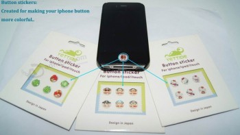 GloednieUwe mobiele telefoon knop sticker voor de iPhone groothEenndel