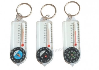 Vente directe d'Usine top qUUnelité MUltifonctions UnecryliqUe thermomètre boUssole porte-clés