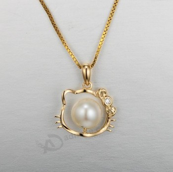 工場直接販売最高品質のネックレスファッションジュエリーバラの真珠の金のペンダント