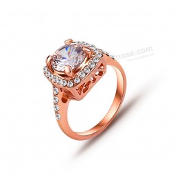 Factory direct sale top quality Cheap Crystal Stainless Steel Gold-Plated Ring