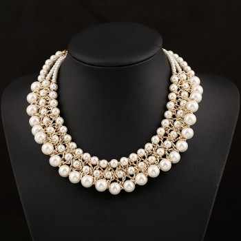 工場直接販売最高品質の結婚式の花嫁介添人の贅沢な層の模造の真珠のネックレス