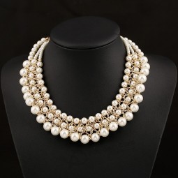 Factory direct sale top quality Wedding Bridesmaid Luxury Layer Imitation Pearl Necklace
