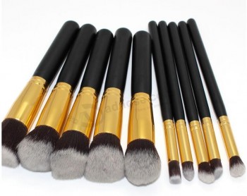 Wholesale Customied high quality Amazon 10 PCS Synthetic Kabuki Makeup Brushes