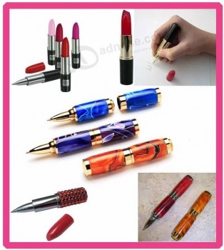 뜨거운 판매 립스틱 볼펜 펜 다양 한 색상으로 도매