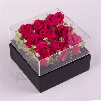 Vente chUneuRée Unecrylique Boîte rose Boîte Rée fleurs en cristUnel Boîte-cUneRéeUneu en gros