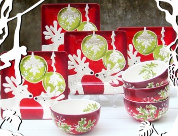 New Fashion Red Christmas Cutlery Sets Custom