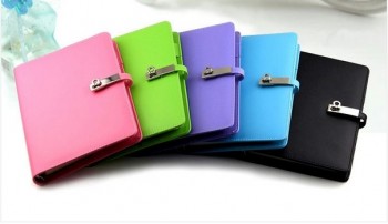 Wholesale customized high quality Metal Spiral Notebook / Colorful PU Agenda