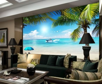 Impressão digital fundo natureza tropical praia paisagem papel de parede personalizado