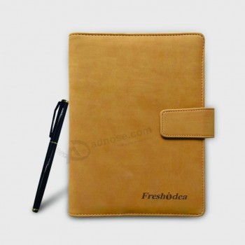 Venda por atacado personalizado de alta-Agenda de capa de couro final com caderno de bolso de volta com caneta