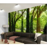 Öko-Freundliche beliebte selbstklebende Wald Baum Landschaft Wandmalereien Großhandel