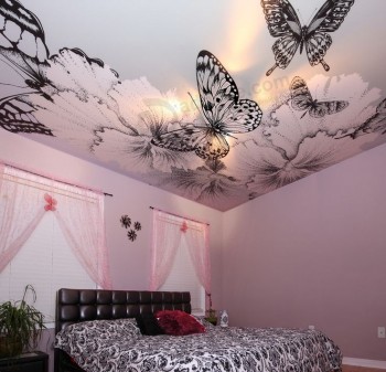 ベッドルームのための安価な卸売り美しい蝶ストレッチ天井フィルム