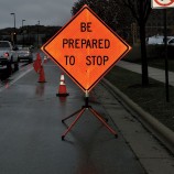 Custom Caution Frequent Stops Truck Decal Reflective Banner