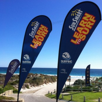 Hete verkopen van hoge kwaliteit dubbelzijdig reclame strand vlag banner groothandel