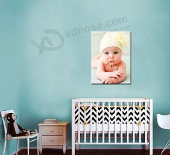 Gepersonaliseerde foto canvas afdrukken, baby foto aankondiging, baby meisje of baby jongen kunst aan de muur
