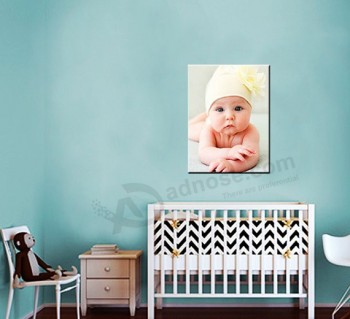パーソナライズされた写真キャンバスプリント、赤ちゃんの写真の発表、赤ちゃんの女の子または赤ん坊の壁の芸術、赤ちゃんの写真の壁のキャンバスの印刷のカスタム