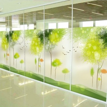 Película y gráficos de la ventana de la decoración de la oficina de la compañía al por mayor