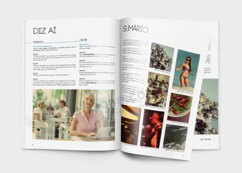 Revista personalizada, catálogo, flyer, folheto, serviço de impressão de folhetos