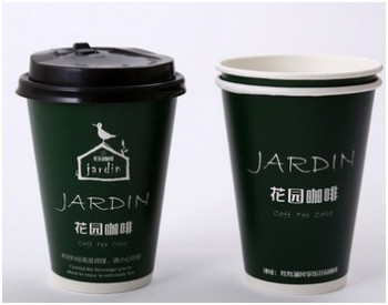 批发定制高品质一次性绿色纸杯带盖, 