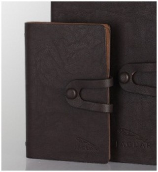 批发定制顶级皮革材质笔记本，黑色宽松-叶笔记本，便宜的价格记事本