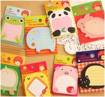 Wholesale customized top quality Lovely Zoo Cartoon Sticker Notes. Creative Printed Memo Pad
