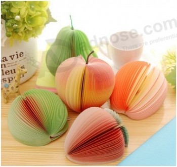 Wholesale customized top quality Fruit Shape Authentic 3D Woodfree Sticky Notes for Gift