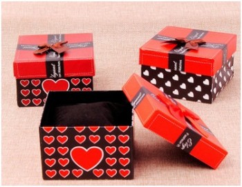 Wholesale customized top quality Jewelry Packing, Red Heart Paper Box for Velentine′s Day