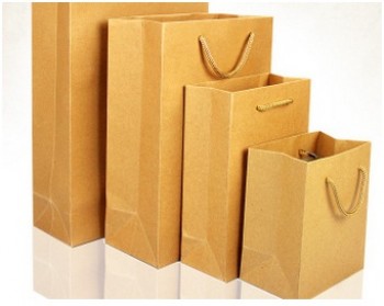 卸売カスタマイズされた最高品質のクラフト紙の自己-サポートバッグ、布用ギフトバッグ